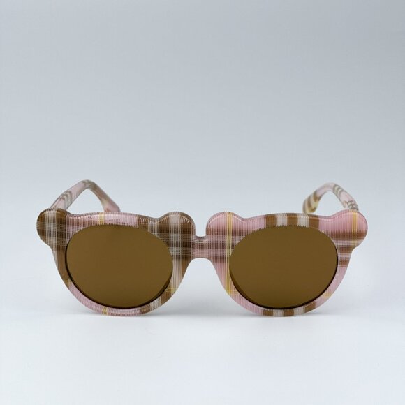 Burberry JB4355 397273 KIDS BRAND NEW Sunglasses Check Pink Bronze Round Unisex - Picture 5 of 11